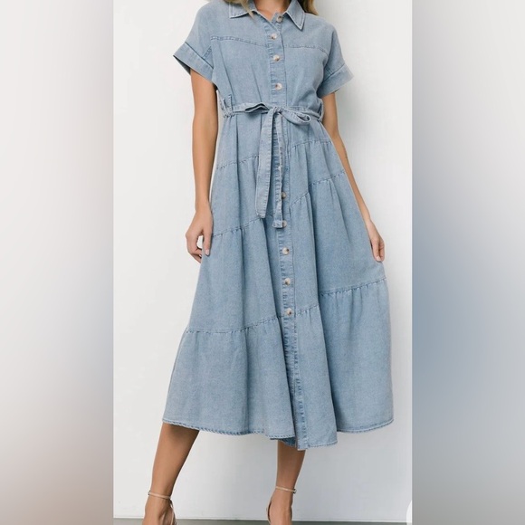 Polagram NWT Denim Button-Down Midi Dress XL - Picture 2 of 4